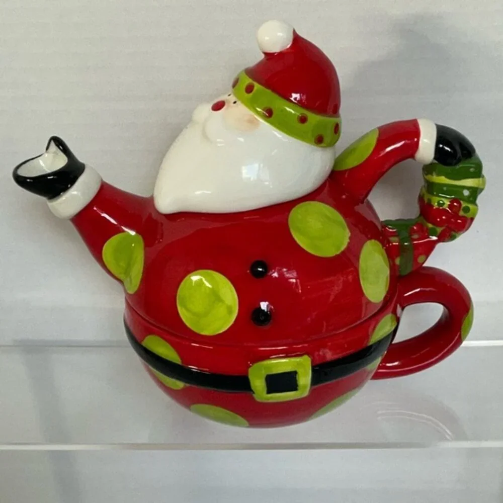 Crackle Barrel vintage santa